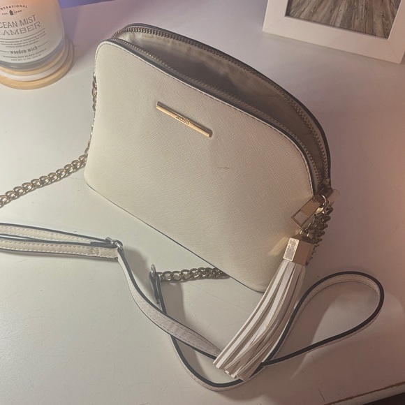 Aldo Cream Crossbody Bag with Tassel - Picture 1 of 1